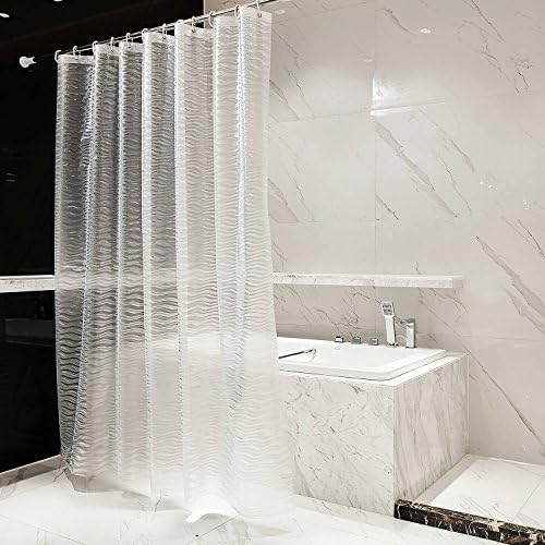 Bathroom Shower Curtains Liner,Waterproof Mildew-resistant Anti-Bacterial,Translucent Watermarks 180x180cm PEVA