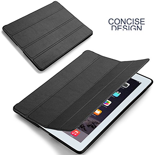 Hülle für iPad 2 / iPad 3 / iPad 4 CICMOD® Smartcover Case Tasche Schutzhülle Etui Auto Aufwachen/Schlaf Funktion mit Multi Ständer und Anti-Stoß weiche TPU Rückseite (Schwarz) - 3