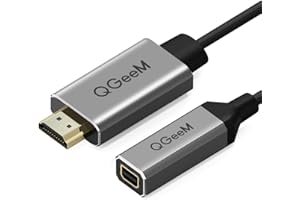 Qgeem 4 K x 2 K HDMI a DP adattatore per sistemi dotato di HDMI, conforme agli standard VESA Dual-Mode DisplayPort 1.2, HDMI 1.4 e HDCP nero HDMI TO Mini DisplayPort