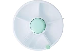 GESMAY Spinning Snack Organizer, Snack Spinner Rotating Storage for Toddlers 5 Compartment Food Grade Spinning Snack Container Transparent Lid Leakproof Spill-Proof Portable Snackle Box Container (Green)