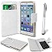 Produktbild N4U Online® - Huawei Ascend Y PU-Leder Saugnapf Mappen-Kasten-Abdeckung & High Sensitive Stylus Pen - Weiss
