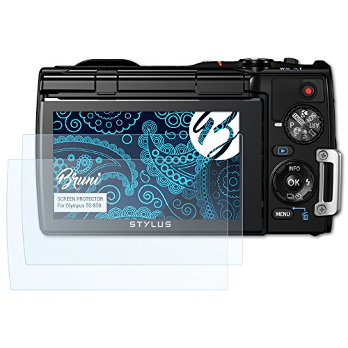 Preisvergleich Produktbild Bruni Schutzfolie für Olympus TG-850 Folie, glasklare Displayschutzfolie (2X)