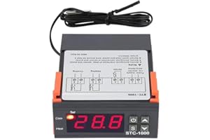 Taikuwu Temperaturregler AC 110V-220V Celsius Allzweck Digitaler Thermostat Temperaturkalibrierung mit NTC-Sensor Sonde für Fermentation Hatch Freezer Heizen/Kühlen