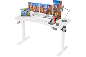 Sunon Schreibtisch Höhenverstellbar Elektrisch 140x70cm, Höhenverstellbarer Schreibtisch Ergonomischer Computertisch Stehschreibtisch (Weiß)
