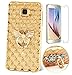Produktbild Samsung Galaxy A5(2015)/A500F Hülle mit Panzerglas,Ultra Slim Silikon Transparent 3D Glitzer Strass Soft TPU Wasserdicht Shockproof Anti Slip Protection Case,Thin Diamantgitter Crystal Durchsichtig Weichem Silicone Schutzhülle,Glänzend Stoßdämpfend Crystal Blume Case Tasche Etui Bumper Handyhülle mit Drehbar Diamant Ring Standfunktion Tasche für Samsung Galaxy A5(2015)/A500F 5.0Zoll-[schmetterling golden ]+Panzerglas Folie Displayfoile Displayschutzfolie
