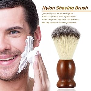 Anself Men's Nylon Shaving Brush with Wood Handle for Beard Professional Male Razor Facial Brush Face Cleaning Tool Dark… - Image 6