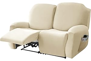 FORCHEER Stretchhusse für Relaxsessel Komplett TEIDE, 2 Sitzer - 140 a 200Cm. Farbe Elfenbein