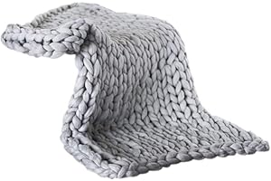 GMURET Grob Gestrickte Decke, Wolldecke Strickdecke Tagesdecke Überwurf Handgefertigt Haustier Bett Stuhl Sofa Super großen Arm Stricken Kuscheldecke sperrige Home Decor Geschenk