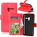 Produktbild Nancen Alcatel One Touch Pixi 3 4.0 (4.0 Zoll) Lederhülle Neu Style Acht Farbe Weich PU Flip Case Ledertasche / Schutz Etui, Einfach Vintage Kollektion Karten Slot Foto Wallet Hülle Handy Tasche Zubehör