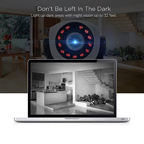 LEMNOI SP017 Telecamera di Sorveglianza Wireless 720P HD IP Camera WiFi/Ethernet con Istruzioni per l'uso App Sricam/DVR/NVR Assistenza in Italiano Compatibile con iOS /Android/Windows PC