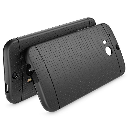 HTC M8 M8S Funda Carcasa de NALIA  Protectora Movil TPU Silicona Fina Bumper Estuche con Puntos  Goma Gel Cubierta Cobertura Delgado Dot Cover Smartphone Case para Telefono HTC M8S M8 - Negro