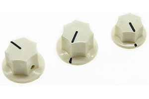 KAISH Kiaish Lot de 3 Blanc vieilli Laiton Insert USA Spec 1/10,2 cm Jazz J Bass Boutons, grande et petite Poignée de
