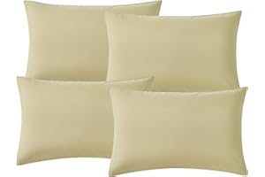 Hansleep Funda de Almohada 50x70cm de Microfibra - Juego de 4 Fundas de Almohadas 70x50cm - Fundas de Cojines de Calidad con una Suavidad Incomparable Amarillo Verde