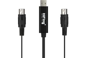 Docooler HiFing USB IN-out Cable Midi Interfaz de Salida 5 Pin Line Convertidor PC a Teclado Música del Cable Adaptador