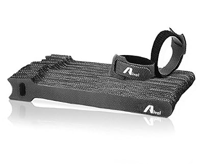 Aival Attaches de Câble Velcro, Aival Réutilisable Velcro Auto-Agrippant & Attaches de Câble en Boucle Sangles Wrap Pour La Gestion des Câbles Avec 50 Liens Par Paquet 0,5 Pouces x 6 Pouces de Long, Noir
