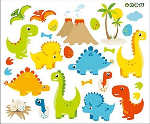 Skyllc® Cartoon Dinosaurier niedlich Q Version Tierpark Home Decoration Sticker Wandtattoos Kinderzimmer Tapete - 2