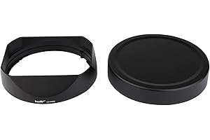 Haoge LH-XF56II Gegenlichtblende aus Metall, quadratisches Bajonett für Fujifilm XF56 mm F1.2 R WR Objektiv (67 mm Mark II), Fuji XF 56 mm F1.2 Mark II Objektivblende, mit Metall-Frontkappe