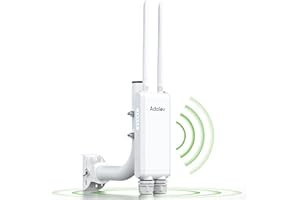 Adalov Outdoor WiFi Access Point Long Range 1200Mbps Dual Band Waterproof IP66 Gigabit WiFi Repeater for Garage Garden RV Farm 2.4GHz+5.8GHz (CF-EW84 AP)