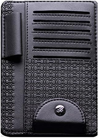 Car Sun Visor Organizer Auto Document Storage Holder Car Insurance and Registration Holder with Perfect Minimalist Design (black)