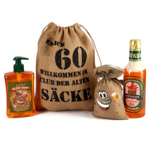 Lustige Apotheke Geburtstagsgeschenk Set "Bier Spa" zum 60. Geburtstag (4-teilig)