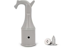 KALEXION Gancio per Attico Universale finestra tetto - Gancio per Attico per Asta di Apertura Finestre e Lucernari, Accessorio in Plastica Durevole con 2 Viti Incluse, Grigio, Semplice da Montare e Resistente