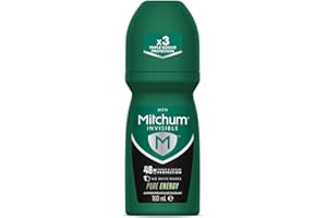 Mitchum Invisible Men 48HR Protection - Desodorante antitranspirante y desodorante, sin marcas blancas, sin alcohol, Pure Energy 100 ml, 7246640000, el embalaje puede variar