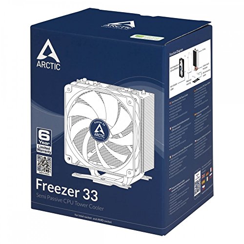 Arctic Freezer 33 - Enfriador CPU  Semipasivo  F12 PWM  Intel  AMD  hasta 150 W TDP