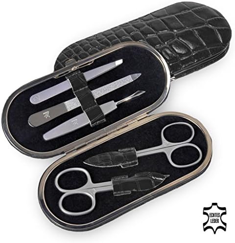 SACHER 5 pcs. manicure set / black, leather / handmade in Germany
