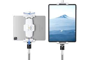 KDD Adapter do Montażu Ipada i Telefonu na Statywie z Głowicą Kulową, Uchwyt na Tablet do Statywu z Obrotowym Uchwytem 360 do iPad Pro 12.9, iPad Air Mini, Galaxy Tab, Surface Pro, Selfie (5,3-10,6'')