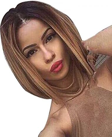 WPQES Fashion Shoudler Length Mixed Color Synthetic Bob Wig Hot Sale (Brown)