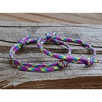 2x Surferarmband - Partnerarmbänder - neon bunt - lila gelb blau pink - rainbow - Armband - Skaterarmband - Surfer - Freundschaftsarmband - Set - Liebe Sommer Sonne Strand Meer