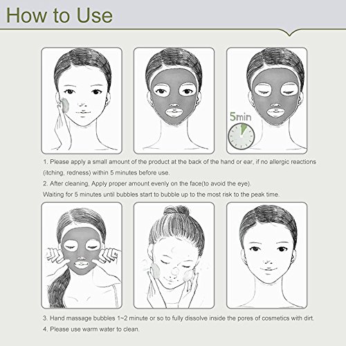 MLMSY Deep Cleansing Carbonated Bubble Clay Maske Nachfüllen und Feuchtigkeitsspendende Maske Maske für Gesichtsbehandlung Entgiftung - 6
