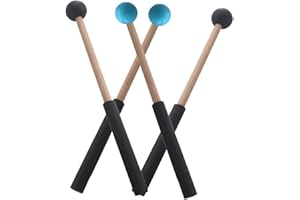 Vaguelly 2 Paar Percussion Schlägel Für Marimba Und Zungentrommel Mit Ergonomischem Griff Leicht Und Kindgerecht Schwarzer Und Blauer Bühnen Drumstick Für Schlaginstrumente