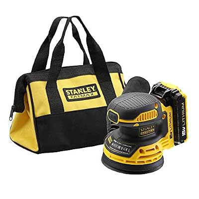 Stanley-Fatmax Stanley Fatmax FMCW220D1-QW Ponceuse Excentrique 125mm sans Fil 18V Batterie 2Ah et Sac de Rangement