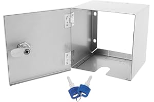 Housoutil Cache Prise Exterieur a Cle, Boîte De Protection De Prise électrique En Acier Inoxydable Anti-Vol Pour Usage Extérieur, Couvercle Sécurisé Avec Clé