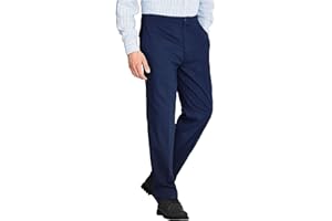 COTTON WORKS Mens Smart Rugby Trousers Fully Elasticated Stretch Waist Band with Draw Cord Comfortable Fit Wrinkle Resistant Lightweight Workwear Bottoms Straight Leg Casual Formal Work Flat Front Pants Size 30-48