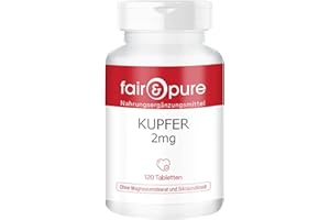 Fair & Pure® - Rame bisglicinato 2mg - Integratore di rame - Buona disponibilità biologica - Vegan - 120 Compresse