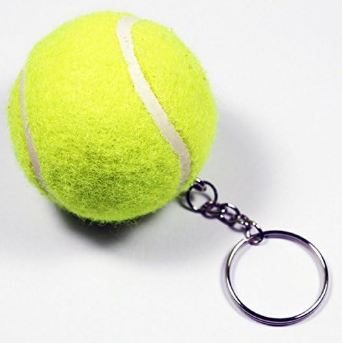 kimberleystore Creative Mini Tennis Shaped Rubber Keychain Keyring