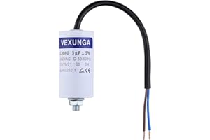 VEXUNGA 5µF 450V Motorkondensator Anlaufkondensator Kondensator 5uF 5 uF 450 Volt 35x65MM CBB60 kondensatoren Kabel M8 für Elektromotor