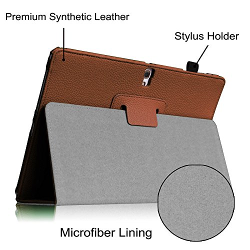 Fintie Samsung Galaxy Tab S 10.5 Hülle Case – Slim Fit Folio Kunstleder Schutzhülle Cover Tasche mit Ständerfunktion für Samsung Galaxy Tab S T800 T805 (10,5 Zoll) Tablet (mit Auto Schlaf / Wach Funktion), Braun - 4