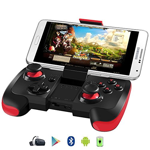 Preisvergleich Produktbild BEBONCOOL drahtlose Bluetooth-Game-Controller Gamepad mit Halterung für Android Handy / Tablet / TV Box / Samsung Gear VR / Emulator (rot)