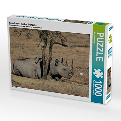 Preisvergleich Produktbild Nashörner – müdes Kraftpaket 1000 Teile Puzzle quer (CALVENDO Tiere)