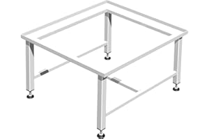 METALLBAU RÜDIGER SENT Waschmaschinensockel 30cm verstärkt ohne Ablage, voll verschweißtes Stahlgestell dadurch extrem stabil, Füße umlaufend an den Stahlrahmen geschweißt, 20mm verstellbare Füße