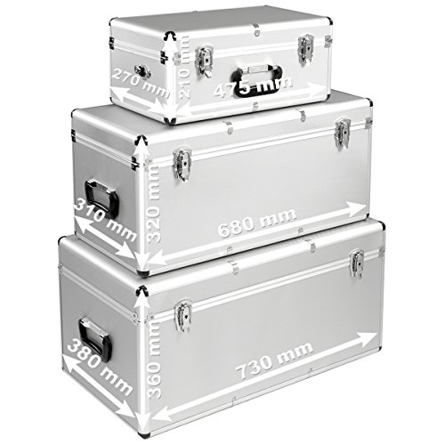3er Set Alu Boxen Alukiste Werkzeugkiste Transportbox Lagerbox Lagerkiste Abschließbar - 9