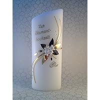 Hochzeitskerze zur Diamanthochzeit oval
