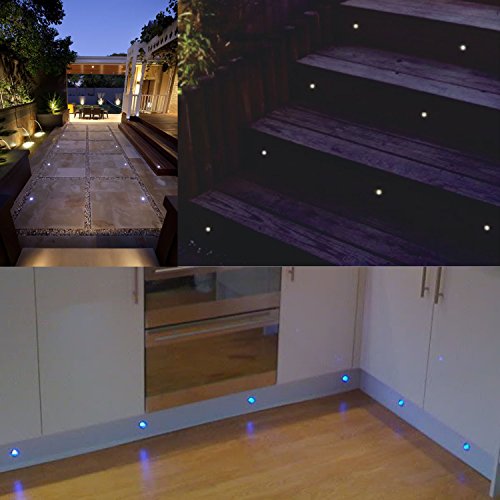 QACA 20er LED Einbauleuchten Bodeneinbaustrahler Warmweiß Außen Wasserdicht IP67 0.6W Ø30mm Treppenstufen Garten Terrasse - 3