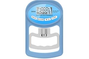 Haptufer Grip Strength Tester 265Lbs/120Kg Digital Hand Dynamometer Grip Strength Meter USB LCD Screen, Blue