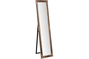 Biscottini Specchio da terra camera da letto 42,5x5,5x172,5 cm - Specchiera da terra con cornice in legno - Specchio lungo da terra