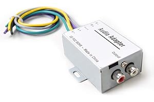 BGOODVISION Stereo Audio Speak Signal Hi-Low Converter for Auto Amp Subwoofer Amplifier CD Player High to Low Adapter Audio Filter Audio Filtering Noise Elimination Anti-interference Line Output Converter