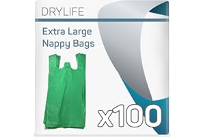 Drylife Scented Extra Large Nappy Disposal Bags | Easy & Hygienic Disposal, Mask Unpleasant Odours, Suitable for Big Incontinence Products (1 Pack of 100)